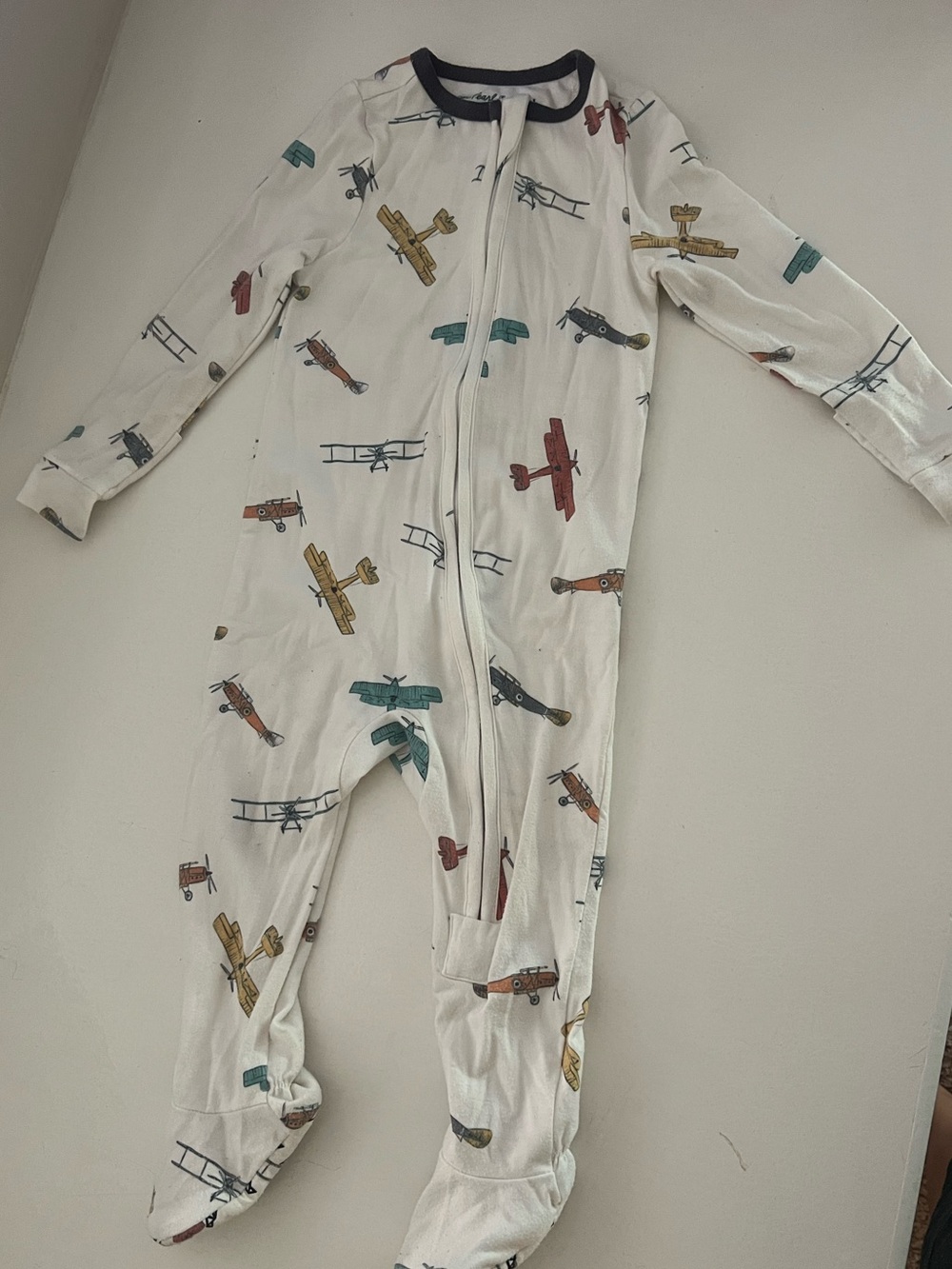 Copper Pearl Airplane Print Zip One-Piece
